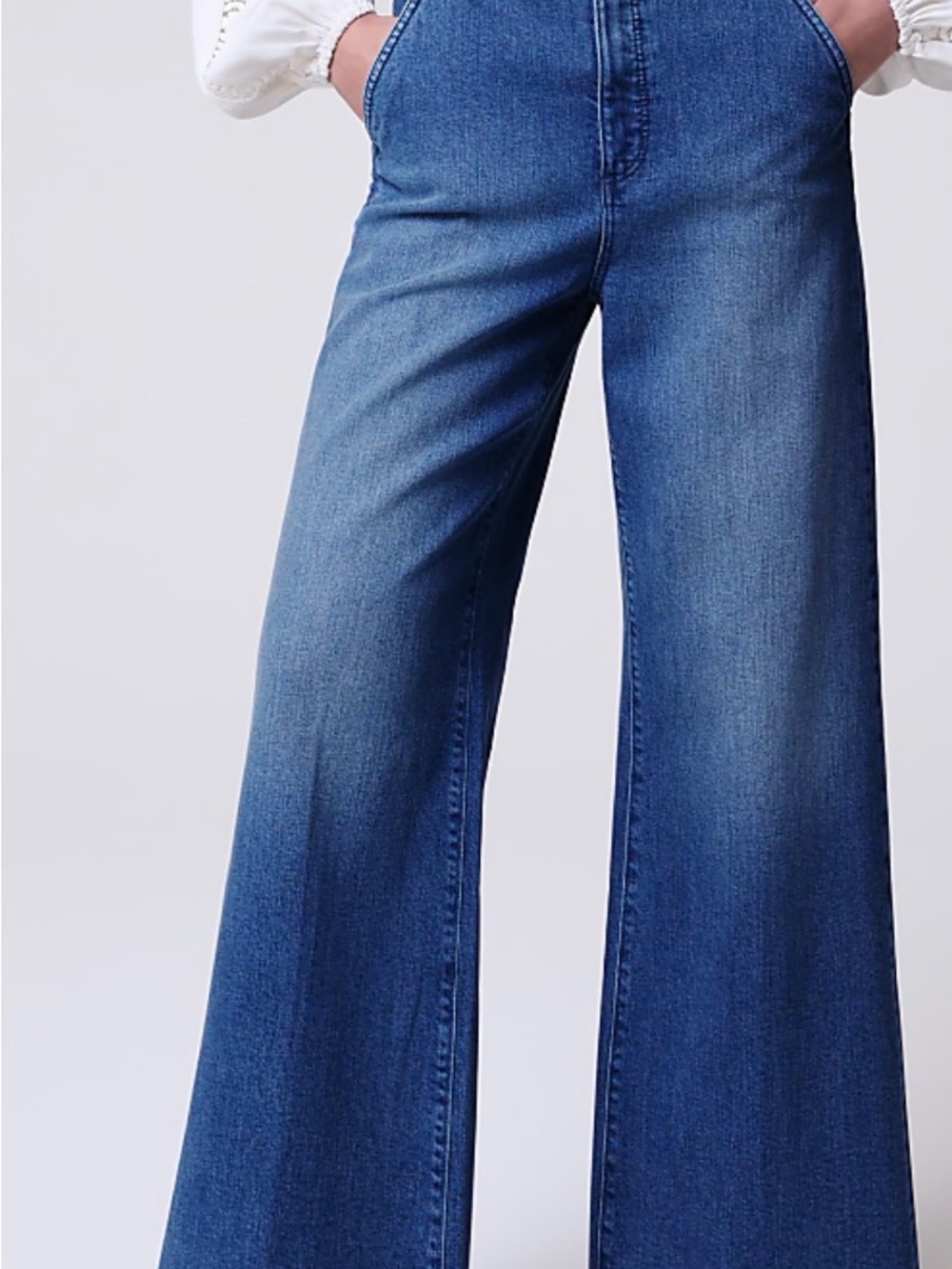Ann Taylor Trouser High-Rise Jeans in Blue Denim